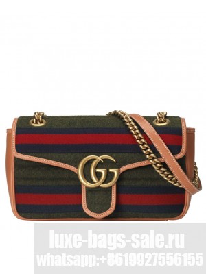 Gucci GG Marmont Small Shoulder Bag 443497 Green