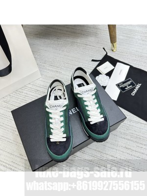 Chanel Fabric, Suede & Calfskin G40012 Sneakers 2023SS Green