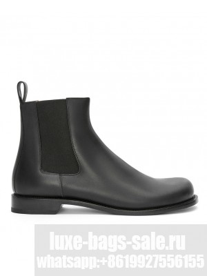 Loewe Women's Campo Chelsea Boot In Waxed Calfskin Black