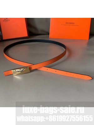 Hermes Width 1.3cm Swift & Epsom Leather Reversible Belt Orange/Black 2020 Collection