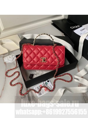 CHANEL CLUTCH WITH CHAIN AP3797 red