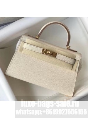 Hermes Mini Kelly II Handbag in Original Epsom Leather Off-White(Gold Hardware) Collection