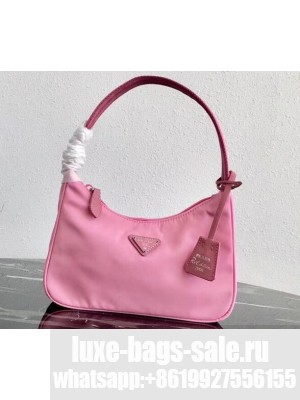 Prada Re-Edition 2000 Nylon Mini Hobo Bag 1NE515 Pink 2020