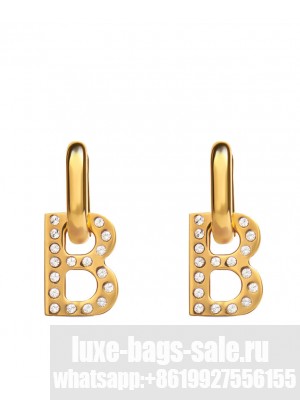 Balenciaga Women's B Chain XS Earrings Golden