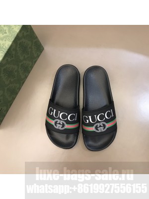 Gucci Unisex Rubber Flat Slide Sandals 07 2021 Collection