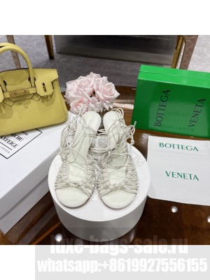 Bottega Veneta Dot Strap Lamskin 9.5cm Sandals 2022 Collection White