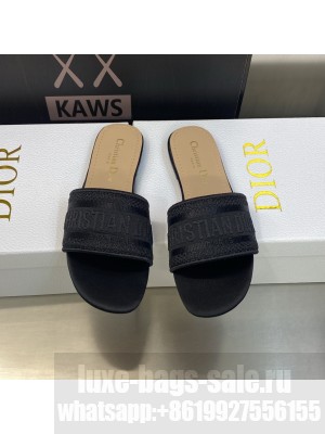 Dior Dway Slide Sandals in Cotton Embroidered 2023 Collection 045