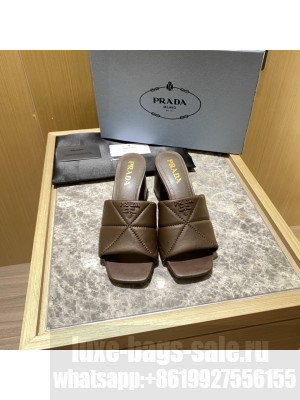 Prada Quilted leather 65 mm Block-Heel slides sandals Mule 2022 Collection 02