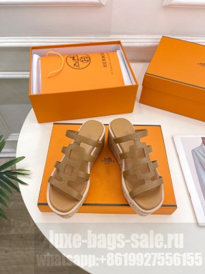 Hermes Isabella 30 Epsom calfskin sandal brown