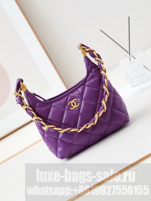 Chanel 24A SMALL HOBO HANDBAG AS4922 Purple
