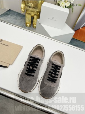 Brunello Cucinell Suede and techno fabric runners sneakers 02