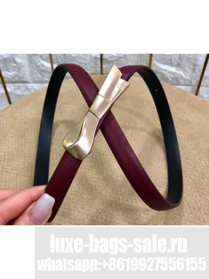 Dior Width 1.5cm Bow Buckle Belt Burgundy