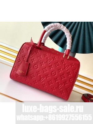 Louis Vuitton Monogram Empreinte Leather Speedy Bandouliere 25 Bag Red