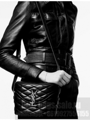 SAINT LAUREN JUNE BOX BAG IN QUILTED LAMBSKIN 7100801 NOIR