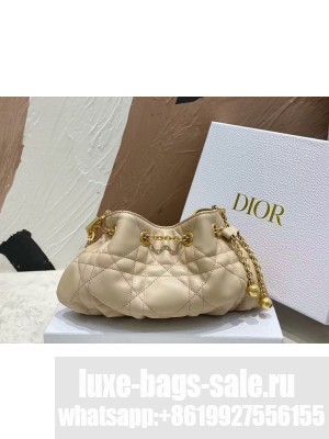 SMALL DIOR AMMI BAG Sand Pink Supple Macrocannage Lambskin M22567F