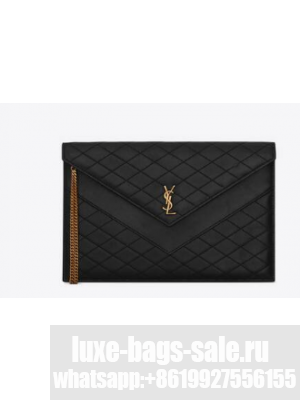 SAINT LAURENT GABY DOUBLE-FLAP CHAIN POUCH IN LAMBSKIN 6855961 black