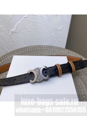 Celine Triomphe Width 2.5cm Belt With Brass Buckle 02