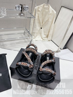 JIL SANDER Leather and Rope Sandals 03