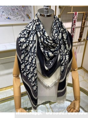 Christian Dior Women s Oblique Motif Square Scarf Black