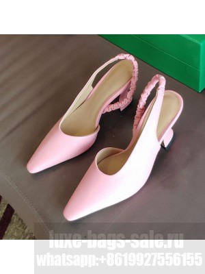 Bottega Veneta Almond Lambskin Slingback Pumps Pink  2021 Collection