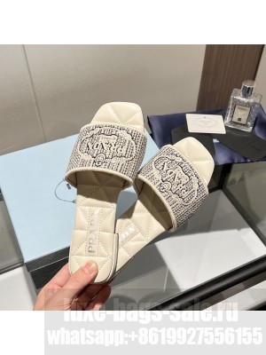 Prada Fabric Flat Slide Sandals 07 2022 Collection