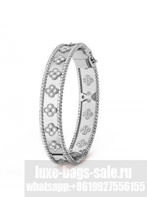 Van Cleef & Arpels Perlee clovers bracelet Silver