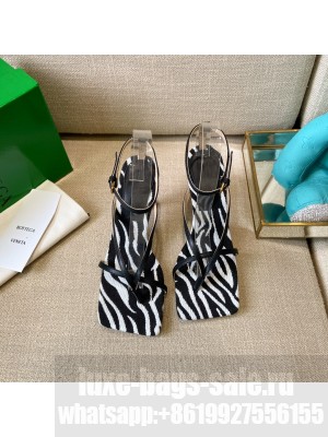 Bottega Veneta Stretch Striped Insole Sandals 9cm White/Zebra Spring/Summer 2022 Collection