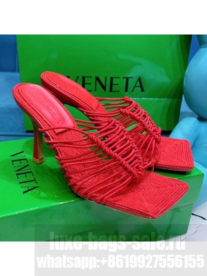 Bottega Veneta Stretch Strap Heel Sandals 9cm Red  2021 Collection