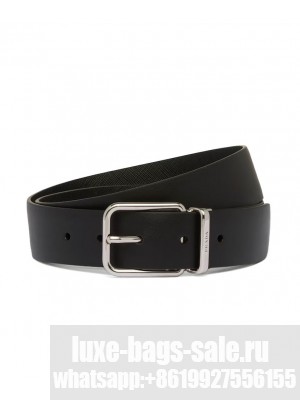 Prada Leather Reversible Belt Black