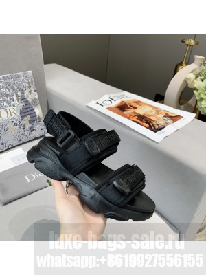 Dior D-Wander Flat Strap Sandals Black 2021 Collection
