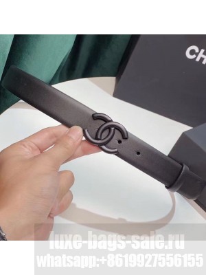 Chanel Leather Belt 30mm with Matte CC Buckle Black  2021 Collection