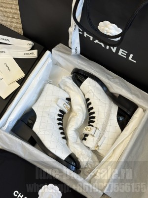 Chanel Women's Combat Boots G45005 White