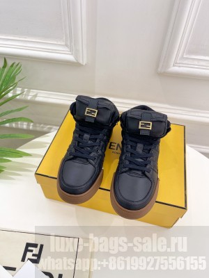 FENDI MATCH Black nylon high-tops sneakers 8E8380