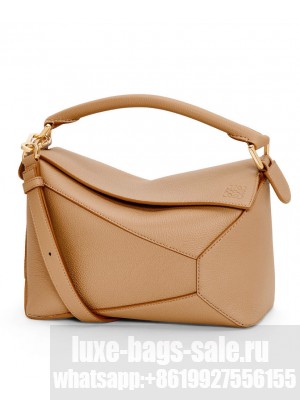 Loewe Small Puzzle Bag In Soft Grained Calfskin Coffee
