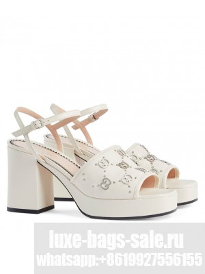 Gucci Women's Interlocking G Studs Sandal 719844 Cream