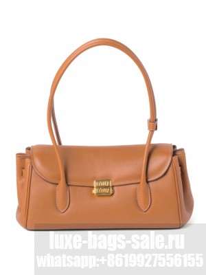 Miumiu Leather Shoulder Bag Coffee