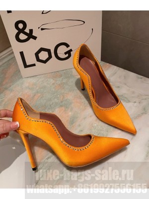 Amina Muaddi                                                                                        Romy pump orange