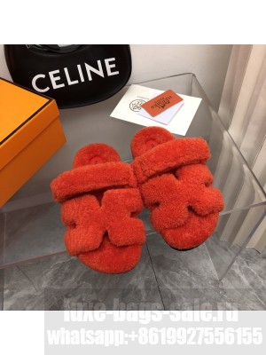 Hermes woolskin Oran Flat Slide Sandals 149 2022 Collection