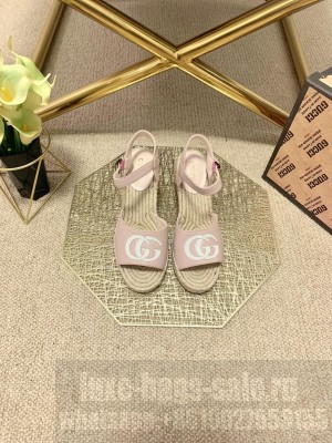 Gucci GG  Wedge Sandals Pink 2021 Collection