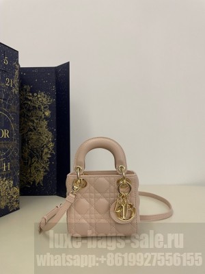 Dior Or Lady Dior Micro Bag Crinkled Cannage Calfski S0856PWPB rose