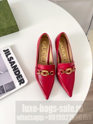 Gucci Women's pump with bamboo Horsebit red 2021 Collection