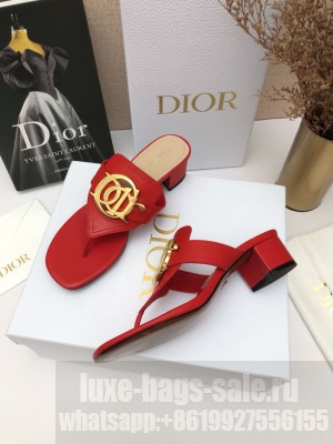 Christian Dior 30 MONTAIGNE 4CM Flip-Flop Red Calfskin sandals 2021 Collection