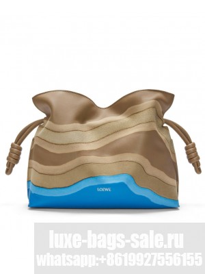 Loewe Medium Flamenco Clutch In Nappa Calfskin Coffee
