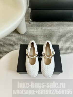 Chanel Tweeds & Fabrics Mary Jane White