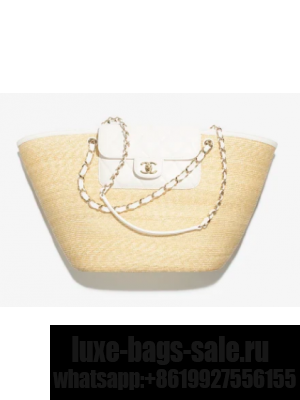 CHANEL Large Tote AS5952 Beige & White