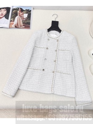 Chanel Women's Tweed Jacket White
