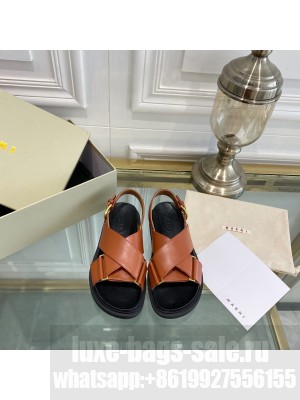 Marni Fussbett in smooth calf leather Criss-cross sandal 2022 Collection 010