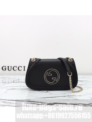 GUCCI BLONDIE SMALL SHOULDER Original Leather Bag 815715 black