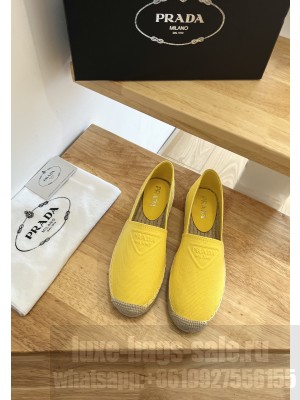 Prada Cotton Drill Espadrille Yellow
