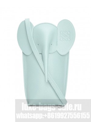 Loewe Classic cowhide elephant bag Light Blue